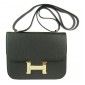 Hermes Constance Shoulder Bag Black Togo Leather