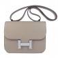 Hermes Constance Shoulder Bag Grey Togo Leather