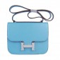 Hermes Constance Shoulder Bag Light Blue Togo Leather