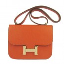 Hermes Constance Shoulder Bag Orange Togo Leather