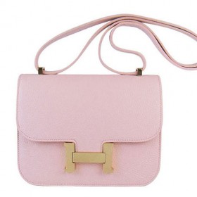 Hermes Constance Shoulder Bag Pink Togo Leather