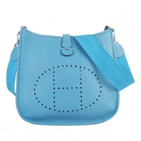Hermes Evelyne III Bag Leather Light Blue PM
