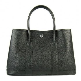 Hermes Garden Party Clemence Leather 32CM Black PHW