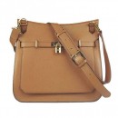 Hermes Unisex Jypsiere Shoulder Bag Leather Brown