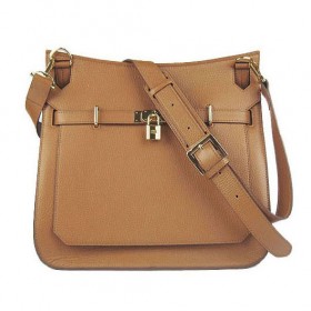 Hermes Unisex Jypsiere Shoulder Bag Leather Brown