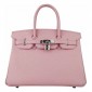 Hermes Birkin 30cm Clemence Leather Bag Pink with Gold HW