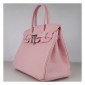 Hermes Birkin 30cm Clemence Leather Bag Pink with Gold HW