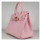 Hermes Birkin 30cm Clemence Leather Bag Pink with Gold HW