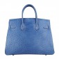 Hermes Birkin 35cm Ostrich Veins Bag Blue with Platinum HW