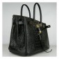 Hermes Birkin 30cm Crocodile Leather Bag Black with Platinum HW