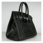Hermes Birkin 30cm Crocodile Leather Bag Black with Platinum HW