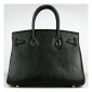 Hermes Birkin 30cm Ostrich Veins Bag Black with Platinum HW