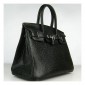 Hermes Birkin 30cm Ostrich Veins Bag Black with Platinum HW