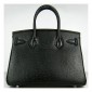 Hermes Birkin 30cm Ostrich Veins Bag Black with Platinum HW