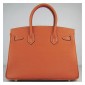 Hermes Birkin 30cm Clemence Leather Bag Orange with Gold HW