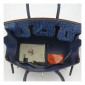 Hermes Birkin 30cm Ostrich Veins Bag Navy Blue with Gold HW