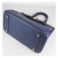 Hermes Birkin 30cm Clemence Leather Bag Navy Blue with Platinum HW