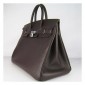 Hermes Birkin 40cm Clemence Leather Bag Chocolate with Gold HW