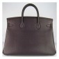 Hermes Birkin 40cm Clemence Leather Bag Chocolate with Gold HW