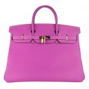 Hermes Birkin 40cm Clemence Leather Bag Orchid with Gold HW