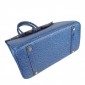 Hermes Birkin 35cm Ostrich Veins Bag Blue with Platinum HW