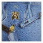 Hermes Birkin 35cm Ostrich Veins Bag Blue with Platinum HW