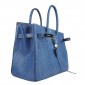 Hermes Birkin 35cm Ostrich Veins Bag Blue with Platinum HW