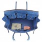 Hermes Birkin 35cm Ostrich Veins Bag Blue with Platinum HW