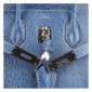 Hermes Birkin 35cm Ostrich Veins Bag Blue with Platinum HW