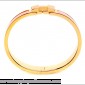 Hermes Gold Plated H Narrow Bracelet with Pink Enamel