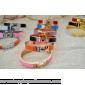Hermes Gold Plated H Narrow Bracelet with Pink Enamel