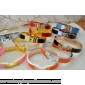 Hermes Gold Plated H Narrow Bracelet with Pink Enamel