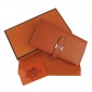 Hermes Bearn Gusset Purse Clemence Leather Orange